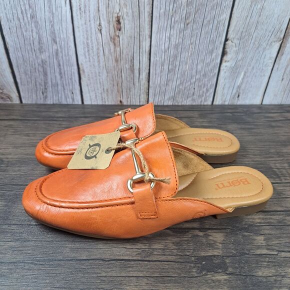 Born Shoes - Born Lareina Slip On Leather Mule Women's Sz 7 M Orange (NWT)